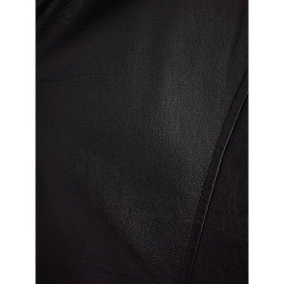 U.S.A Men's Button Front Leather Jacket Black, Size XXL. - Picture 5 of 8